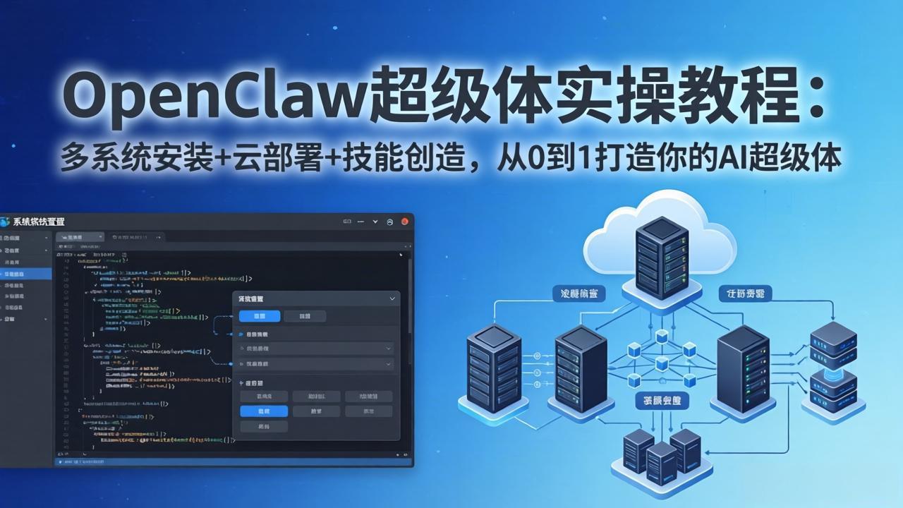 [人工智能]（17603期）OpenClaw-小龙虾 超级体实操教程：多系统安装+云部署+技能创造，从0到1打造你的AI超级体
