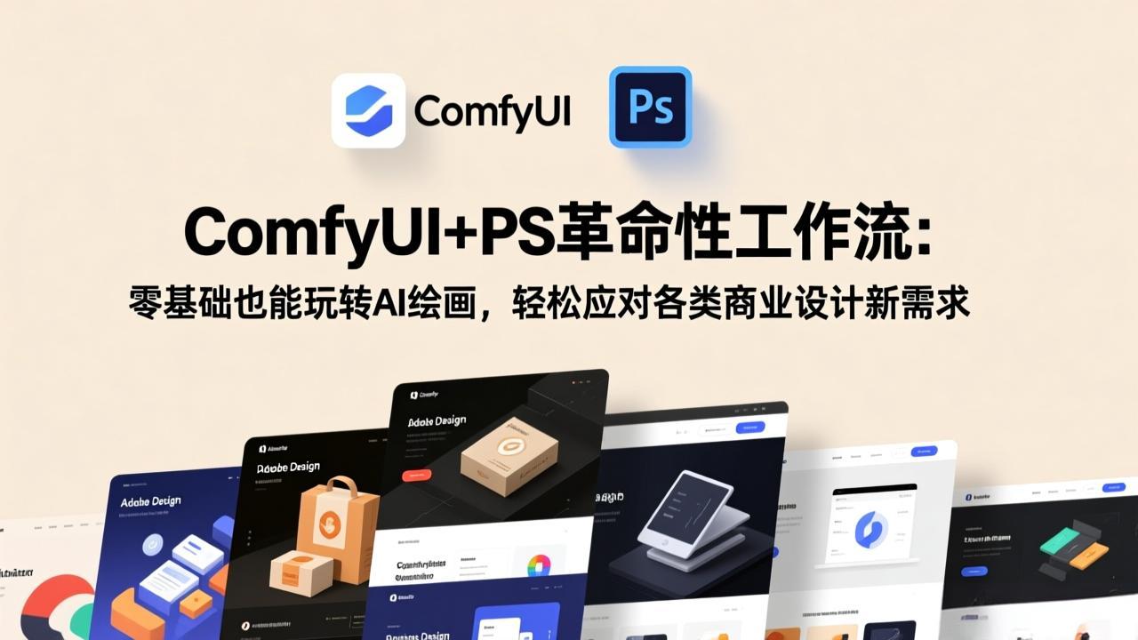 [人工智能]（17512期）ComfyUI+PS革命性工作流：零基础也能玩转AI绘画，轻松应对各类商业设计新需求