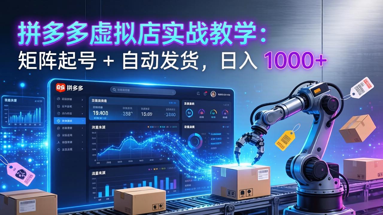 [虚拟项目]（17628期）拼多多虚拟店实战教学：矩阵起号 + 自动发货，日入 1000+