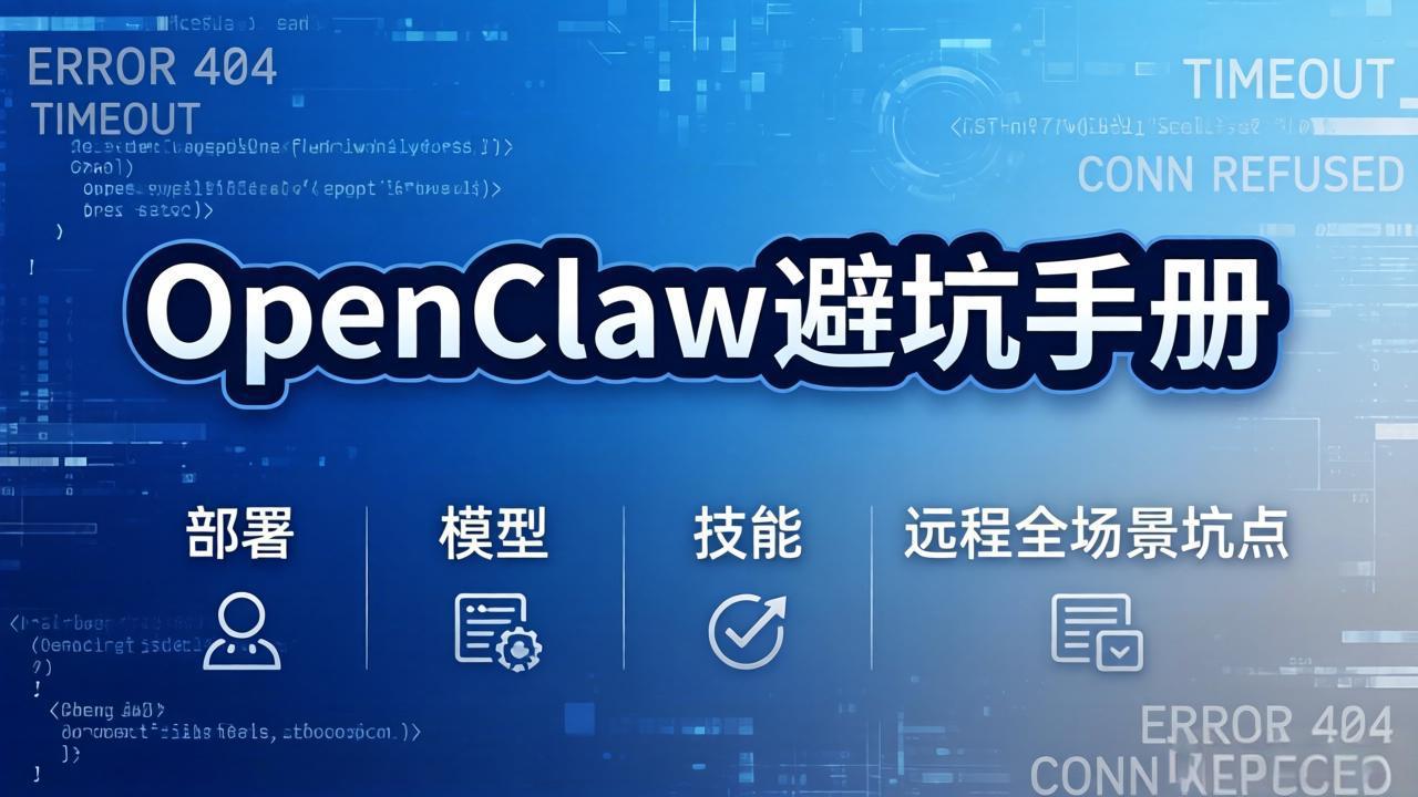 [人工智能]（17671期）OpenClaw避坑手册：部署+模型+技能+远程全场景坑点，一次性给你说全，少走弯路