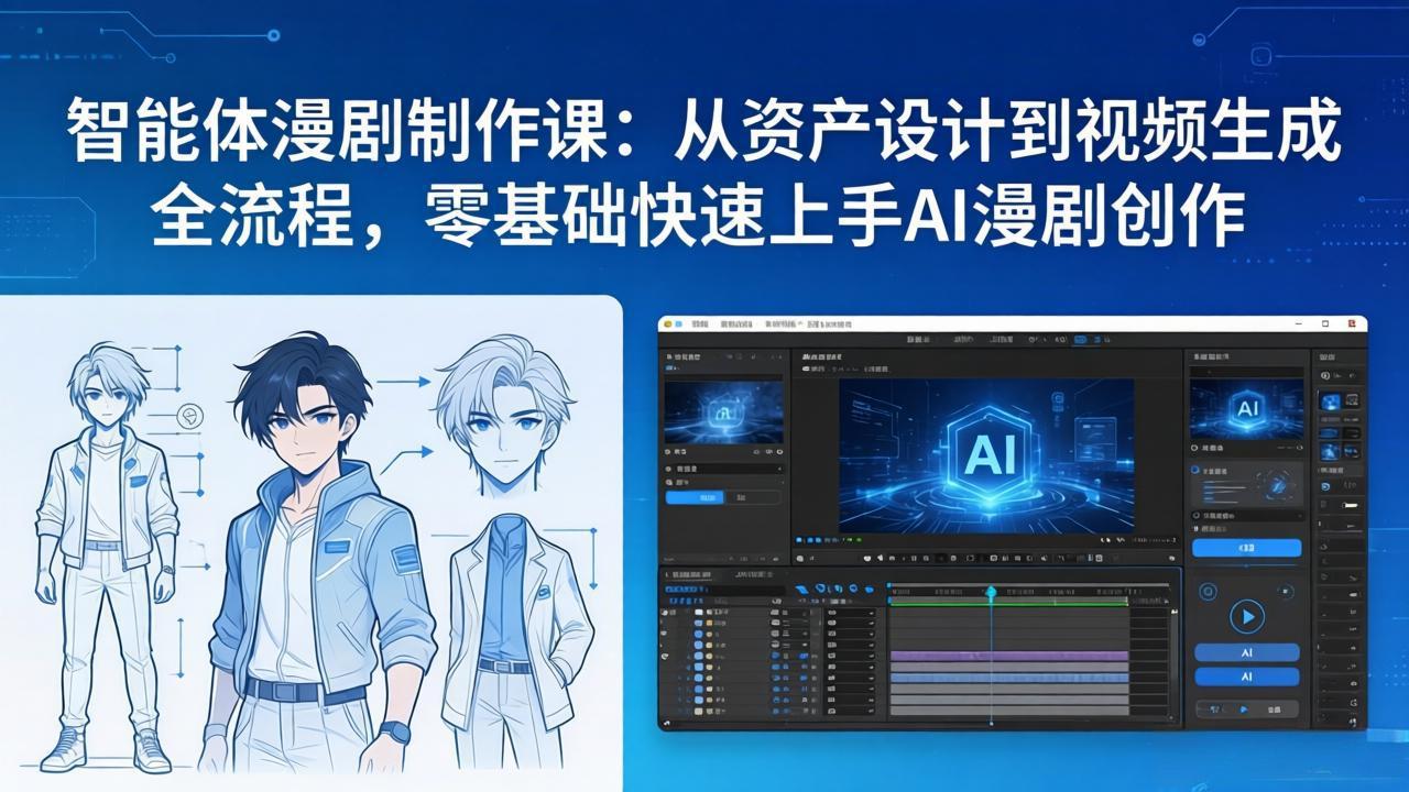 [人工智能]（17709期）智能体漫剧制作课：从资产设计到视频生成全流程，零基础快速上手AI漫剧创作