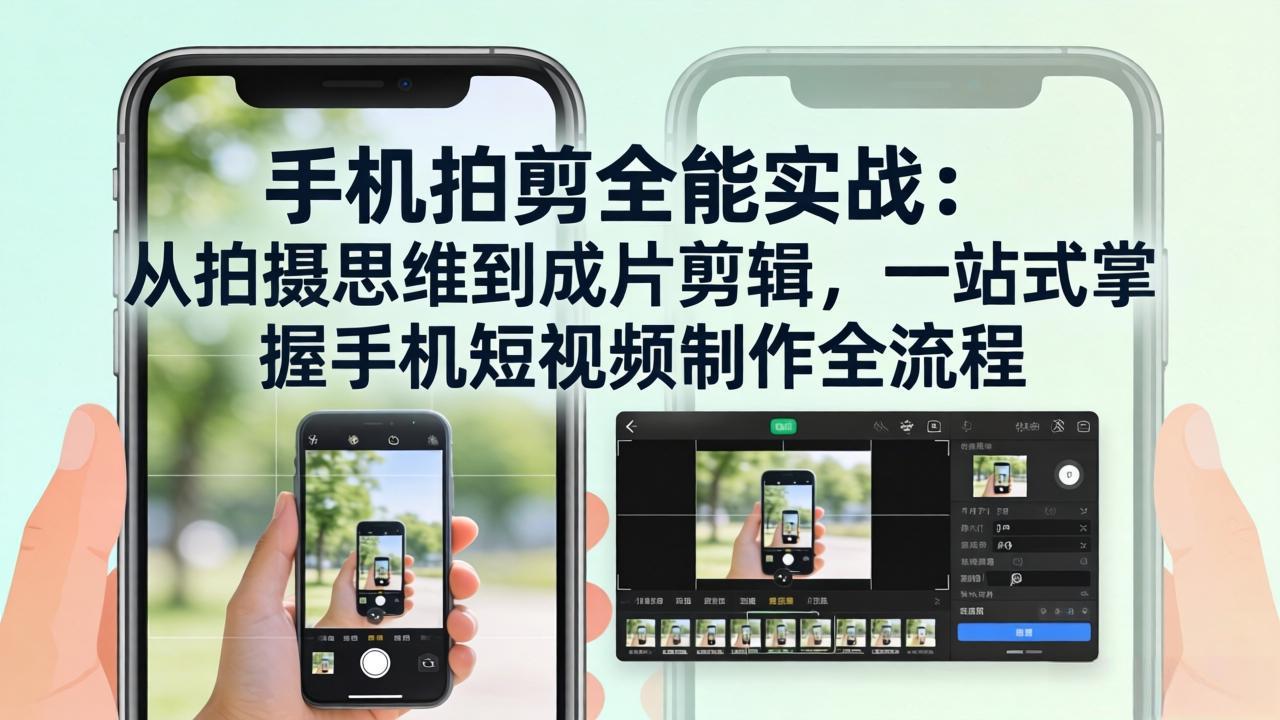 [短视频运营]（17713期）手机拍剪全能实战：从拍摄思维到成片剪辑，一站式掌握手机短视频制作全流程