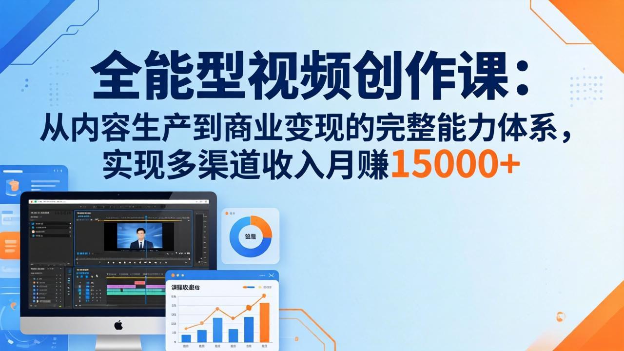 [短视频运营]（17718期）全能型视频创作课-26年3月更新：从内容生产到商业变现的完整能力体系，多渠道收入月赚15000+