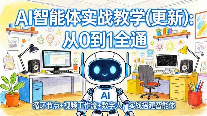 [人工智能]（17726期）AI智能体实战教学(更新)：从0到1全通，循环节点+视频工作流+数字人，实战搭建智能体