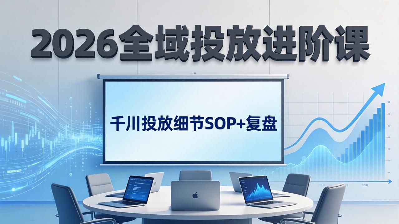 [短视频运营]（17798期）2026全域投放进阶课：杭州线下3天实战，千川投放细节SOP+复盘，撬动自然流量