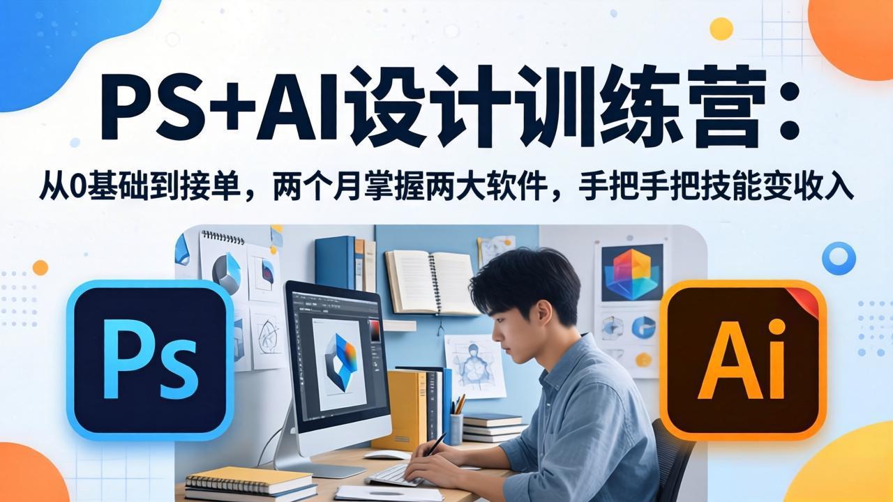 [人工智能]（17885期）PS+AI设计训练营：从0基础到接单，两个月掌握两大软件，手把手把技能变收入