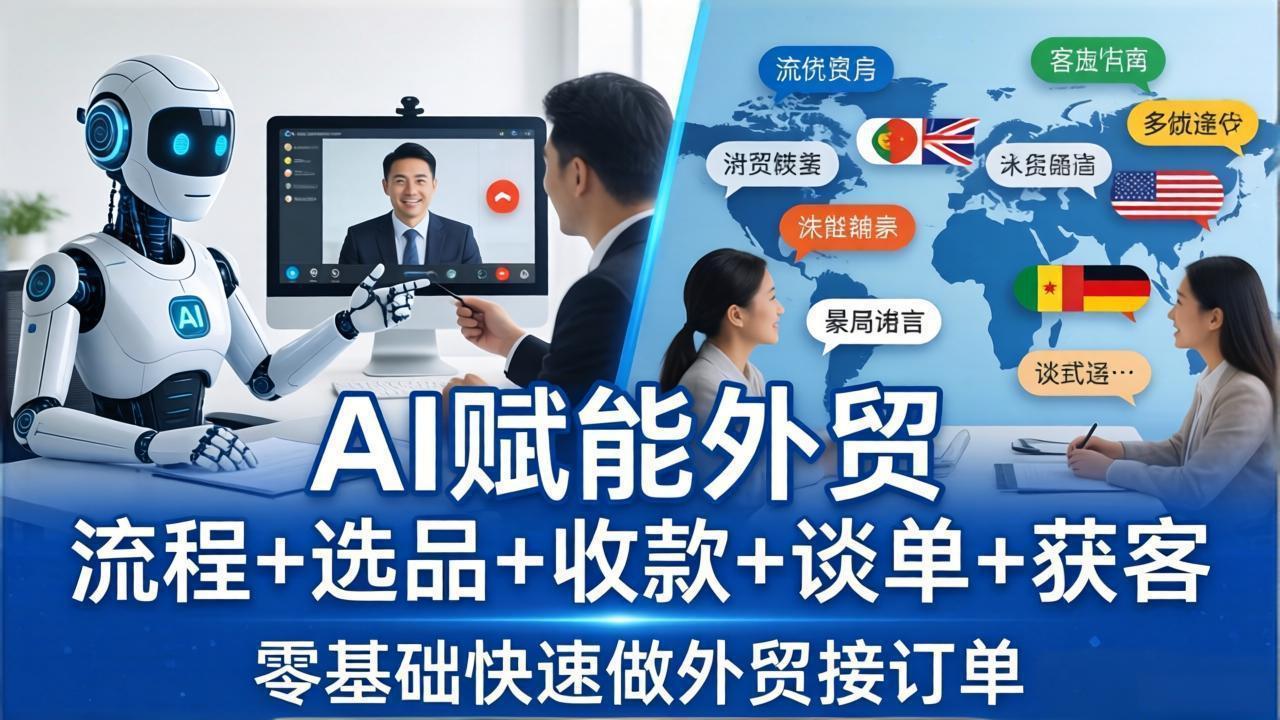 [跨境电商]（17930期）外贸+AI实战课：流程+选品+收款+谈单+获客，零基础快速做外贸接订单