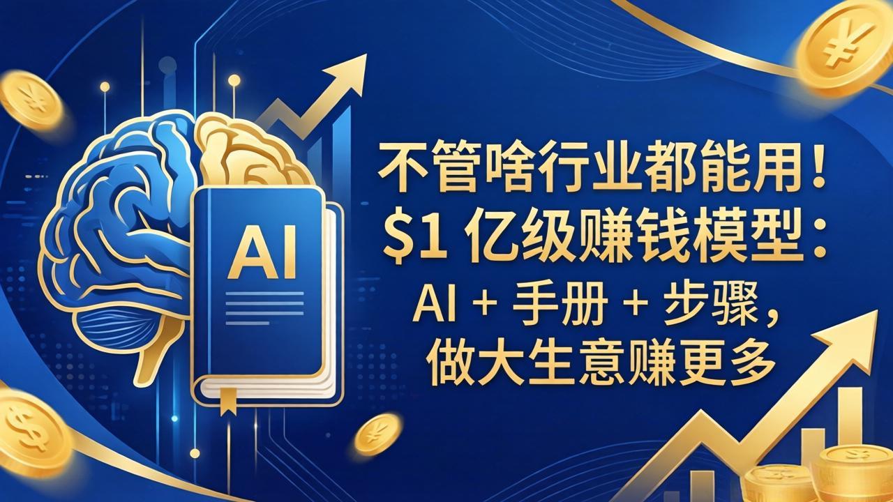 [国外项目]（18055期）不管啥行业都能用！$1 亿级赚钱模型：AI + 手册 + 步骤，做大生意赚更多