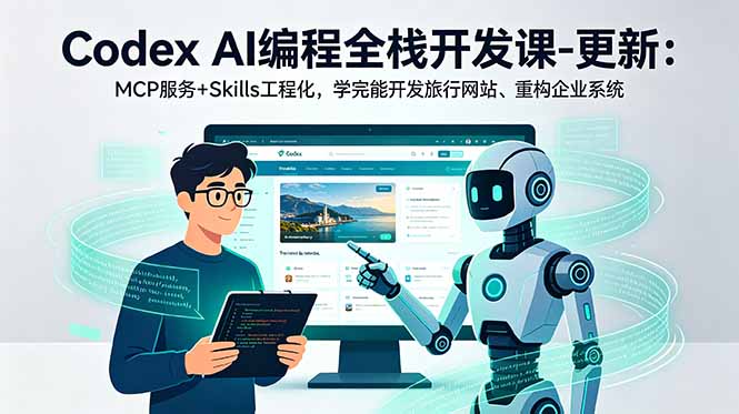 [AI人工智能]（18858期）Codex AI编程全栈开发课-更新：MCP服务+Skills工程化，学完能开发旅行网站、重构企业系统