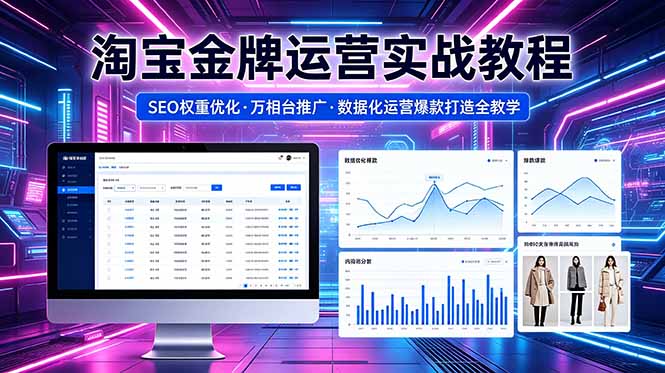 [国内电商]（18507期）2026 淘宝金牌运营实战教程，SEO权重优化万相台推广，数据化运营爆款打造全教学