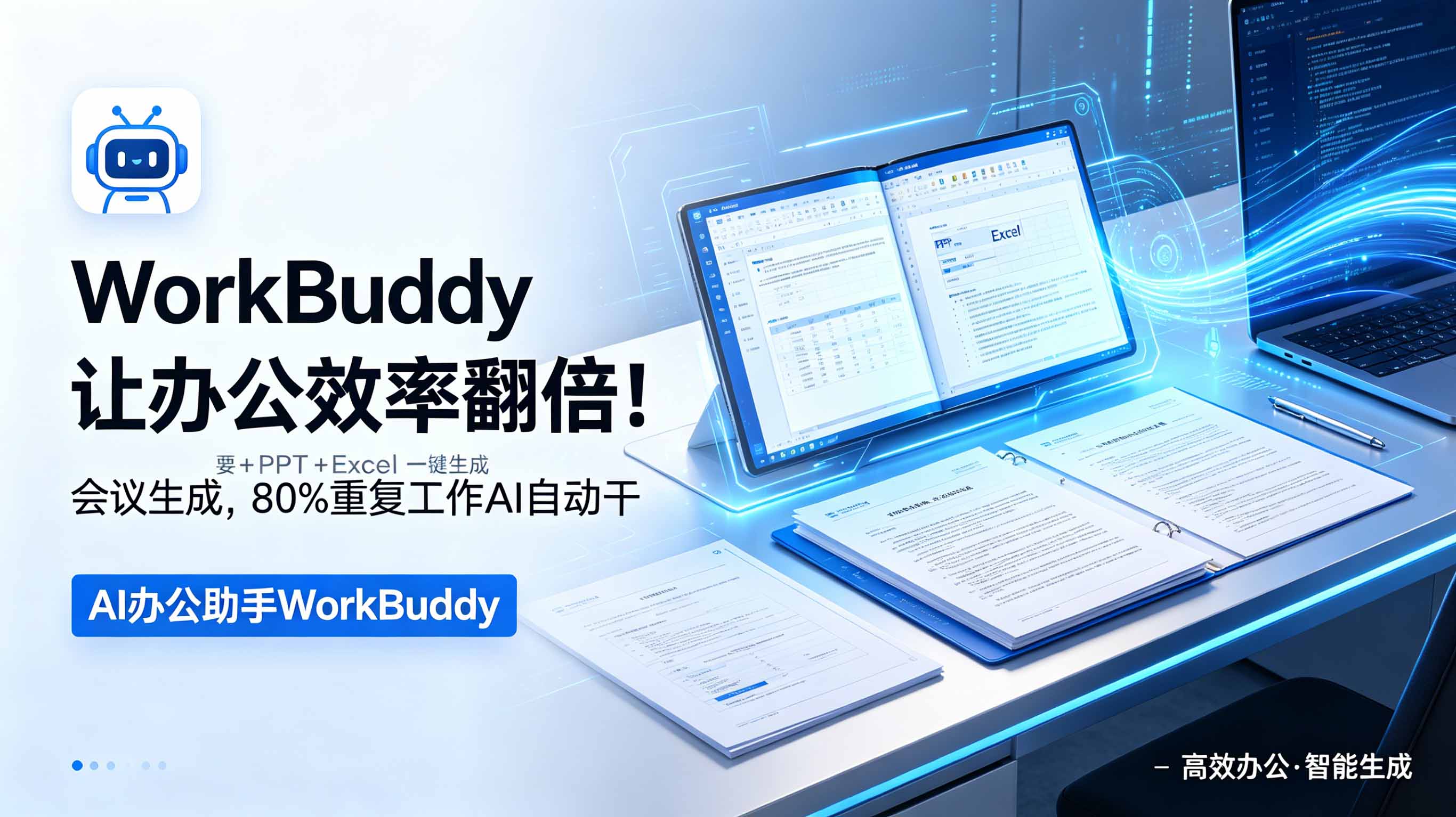 [AI人工智能]（18859期）WorkBuddy让办公效率翻倍！会议纪要+PPT+Excel一键生成，80%重复工作AI自动干