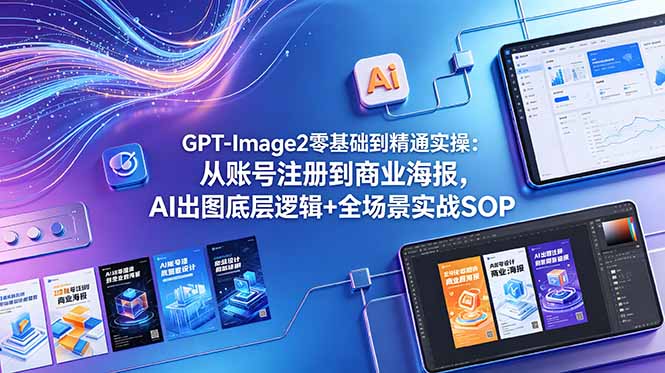 [AI人工智能]（18835期）GPT-Image2零基础到精通实操：从账号注册到商业海报，AI出图底层逻辑+全场景实战SOP