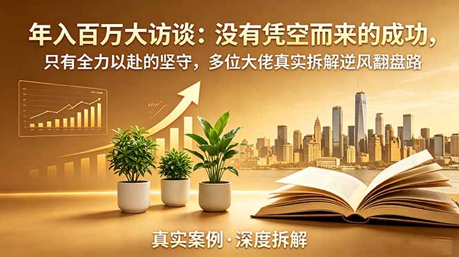 [创业项目]（18891期）年入百万大访谈-更新：没有凭空而来的成功，只有全力以赴的坚守，多位大佬真实拆解逆风翻盘路
