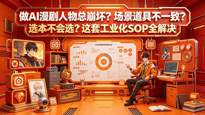 [AI人工智能]（18850期）做AI漫剧人物总崩坏？场景道具不一致？选本不会选？这套工业化SOP全解决 (更新)