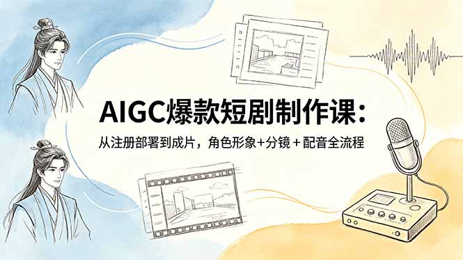 [AI人工智能]（18676期）AIGC爆款短剧制作课：从注册部署到成片，角色形象+分镜+配音全流程