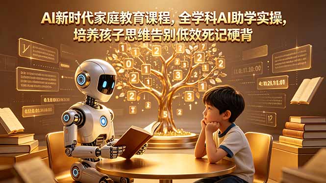[AI人工智能]（18745期）AI新时代家庭教育课程，全学科AI助学实操，培养孩子思维告别低效死记硬背
