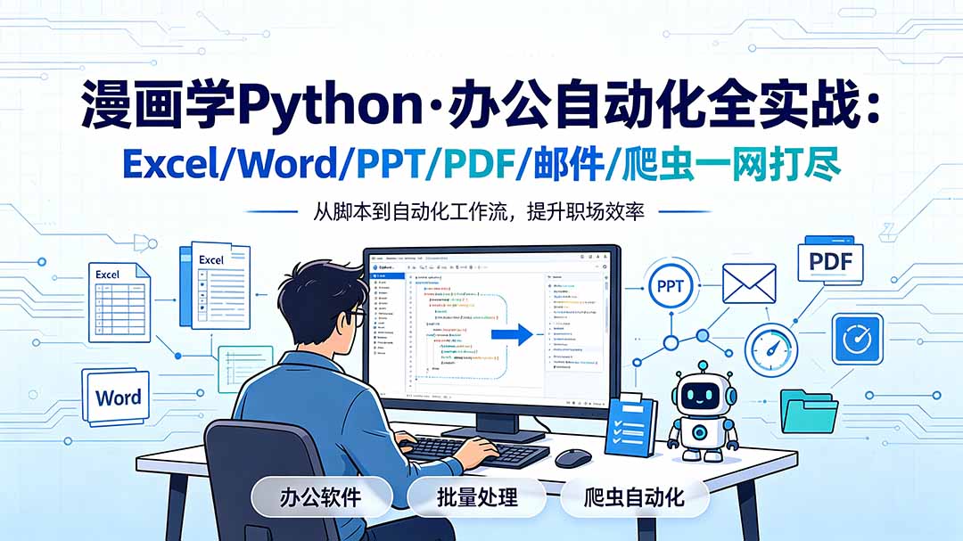 [设计教程]（19270期）漫画学Python·办公自动化全实战：Excel/Word/PPT/PDF/邮件/爬虫一网打尽-第1张图片-智慧创业网