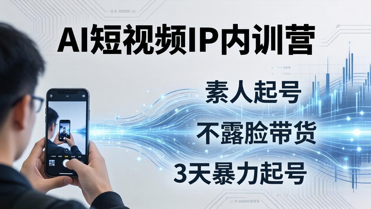 [短视频运营]（19208期）2026AI短视频IP内训营-更新：从素人起号到不露脸带货，3天暴力起号全流程拆解-第1张图片-智慧创业网
