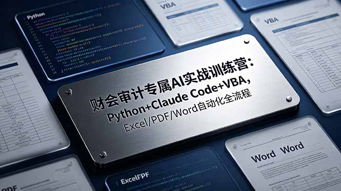 [AI人工智能]（19268期）财会审计专属 AI实战训练营-更新：Python+Claude Code+VBA，Excel/PDF/Word自动化全流程-第1张图片-智慧创业网