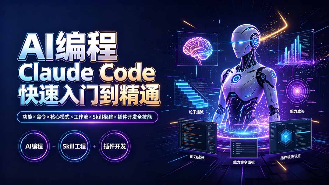 [AI人工智能]（19306期）AI编程 Claude Code快速入门到精通：功能×命令×核心模式×工作流×Skill搭建×插件开发全技能-第2张图片-智慧创业网