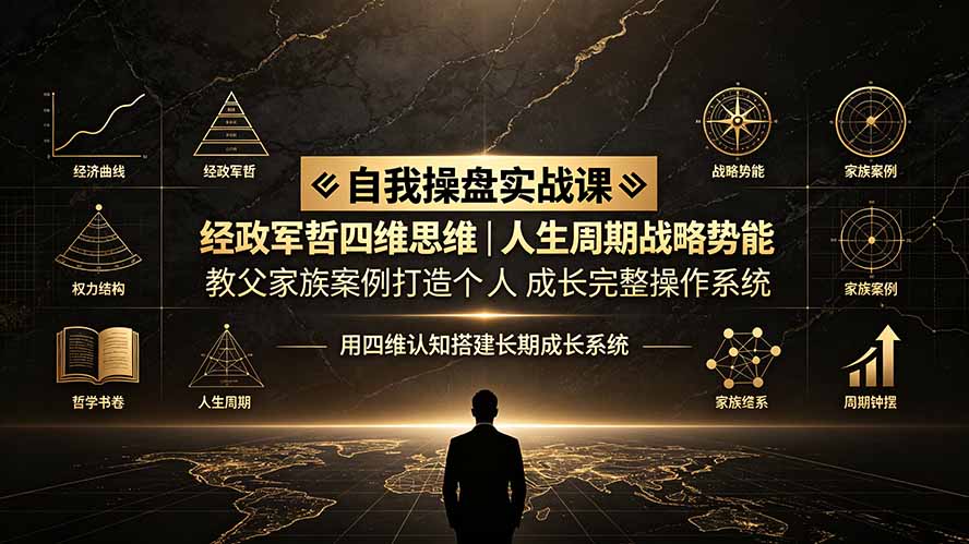 [营销-成交]（19398期）自我操盘实战课：经政军哲四维思维｜人生周期战略势能｜教父家族案例打造个人成长完整操作系统