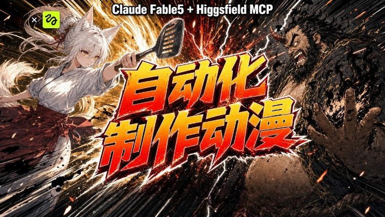 [AI人工智能]（19477期）AI自动化动漫制作！Claude Fable 5接入Higgsfield MCP，直接生成完整创意内容
