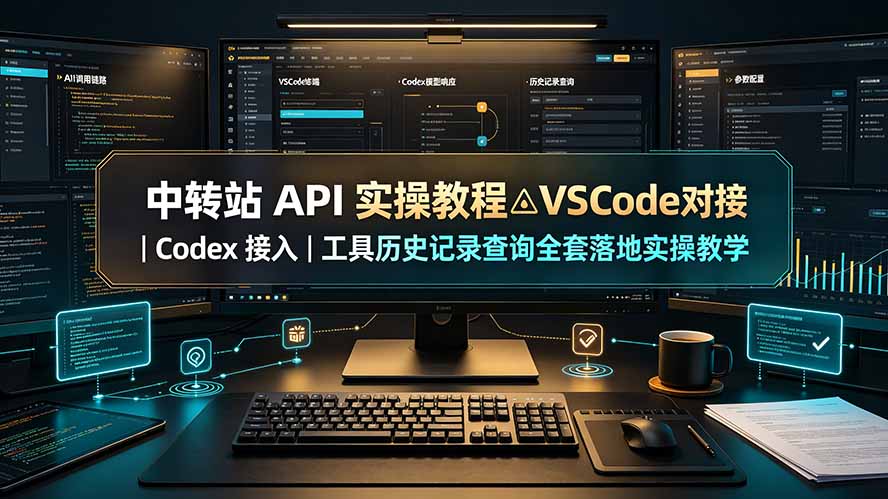 [AI人工智能]（19520期）中转站 API 实操教程△VSCode 对接｜Codex 接入｜工具历史记录查询全套落地实操教学