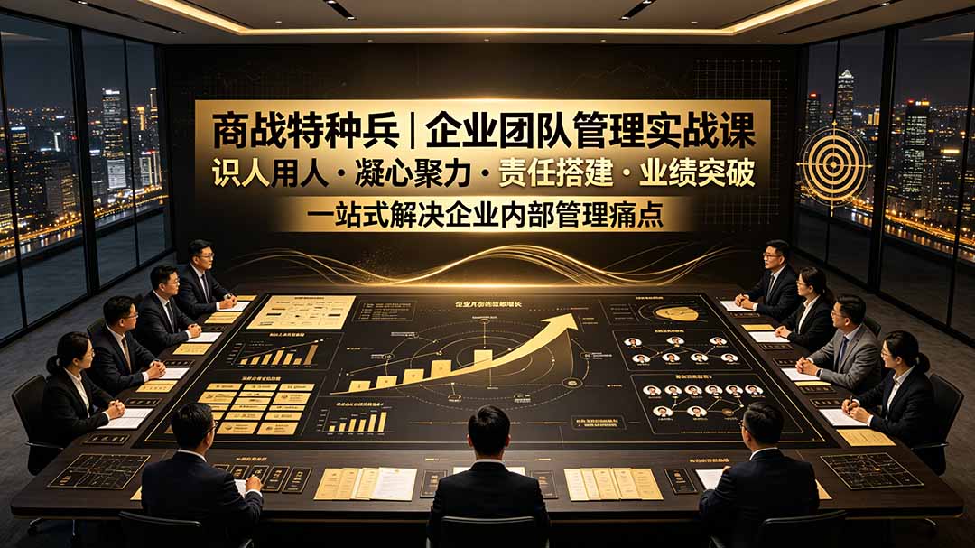 [创业项目]（19534期）商战特种兵｜企业团队管理实战课：识人用人｜凝心聚力｜责任搭建｜业绩突破，一站式解决企业内部管理痛点-第1张图片-智慧创业网