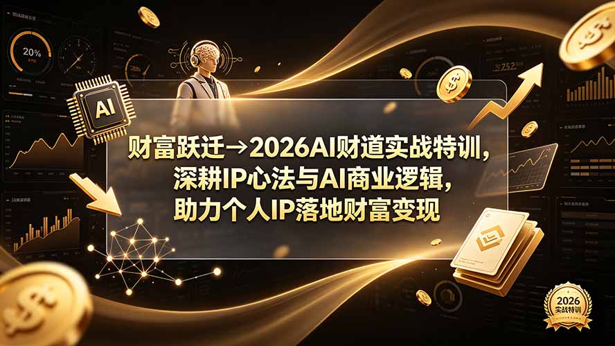 [AI人工智能]（19547期）财富跃迁→2026AI财道实战特训，深耕IP心法与AI商业逻辑，助力个人IP落地财富变现