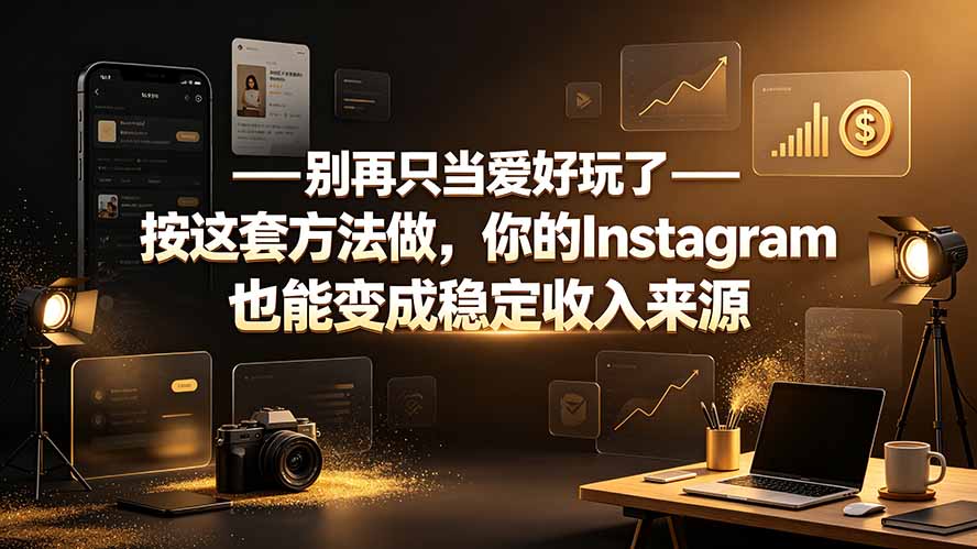 [国外项目]（19591期）别再只当爱好玩了——按这套方法做，你的Instagram也能变成稳定收入来源-第1张图片-智慧创业网