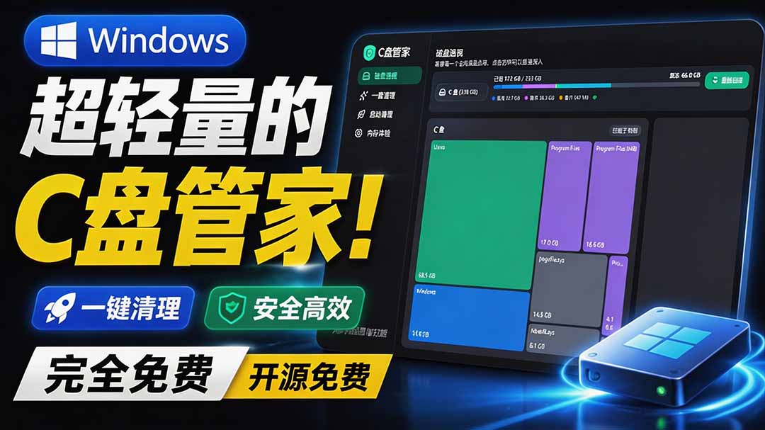 [其它资料]（19750期）Windows 超轻量的C盘管家！超级有特点，支持磁盘分析及清理提醒，2M大小体积，完全免费 C盘管家-第2张图片-智慧创业网