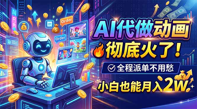 [虚拟项目]（19828期）AI代做动画，彻底火了！全程派单不用愁，小白也能月入2W