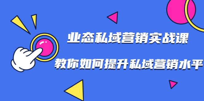 [创业项目]（1782期）7堂业态私域营销实战课，教你如何提升私域营销水平【视频课程】