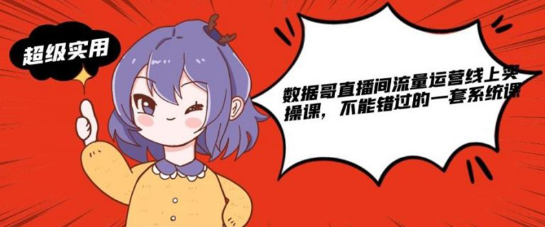 [创业项目]（1866期）数据哥直播间流量运营线上实操课，不能错过的一套系统课