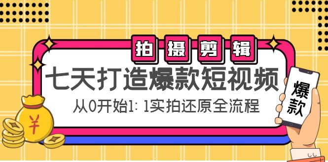 [短视频运营]（4432期）七天打造爆款短视频：拍摄+剪辑实操，从0开始1:1实拍还原实操全流程