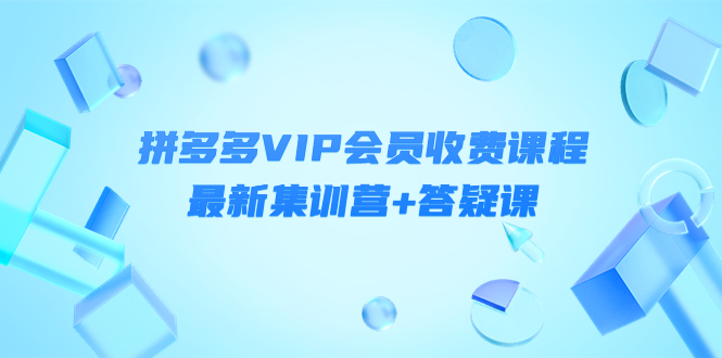 [国内电商]（4127期）某社群·拼多多VIP会员收费课程，最新集训营+答疑课-价值3299元