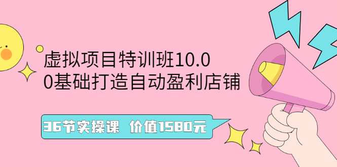 [虚拟资源]（2497期）虚拟项目特训班10.0，0基础打造自动盈利店铺 36节实操课