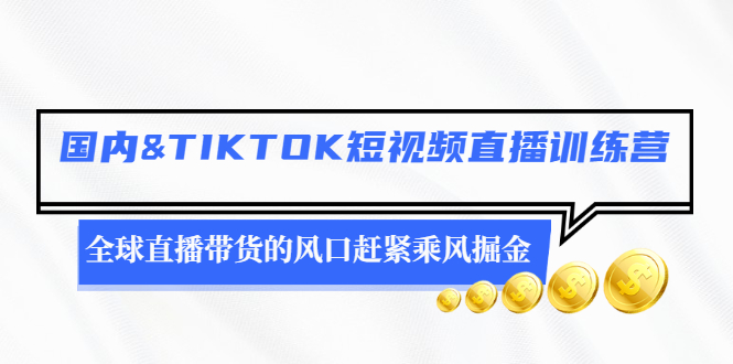 [跨境电商]（2478期）国内&TIKTOK短视频直播训练营，全球直播带货的风口赶紧乘风掘金