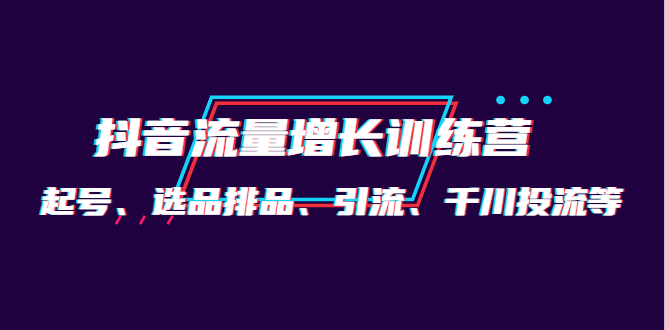 [短视频运营]（4022期）月销1.6亿实操团队·抖音流量增长训练营：起号、选品排品、引流 千川投流等