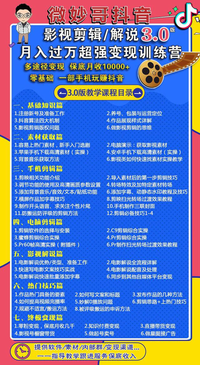 [短视频运营]（1552期）影视剪辑及解说3.0：零基础，一部手机玩赚抖音，多途径月收入10000+-第2张图片-智慧创业网