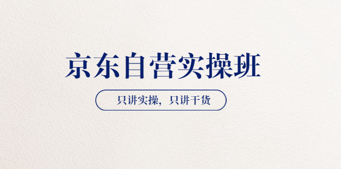 [国内电商]（3467期）【京东自营实操班】只讲实操，只讲干货（28小时课程-共2期）-第1张图片-智慧创业网