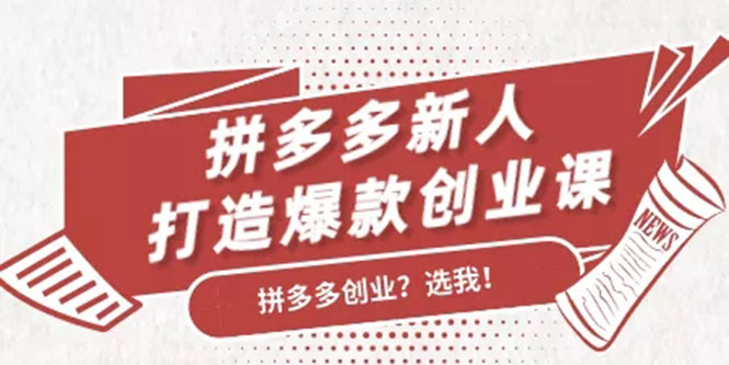 [国内电商]（1686期）拼多多新人打造爆款创业课：快速引流持续出单，适用于所有新人