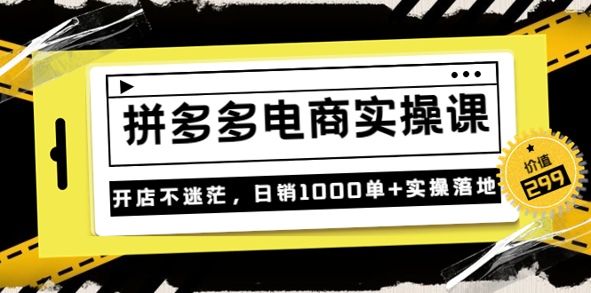 [国内电商]（3381期）《拼多多电商实操课》开店不迷茫，日销1000单+实操落地-第1张图片-智慧创业网