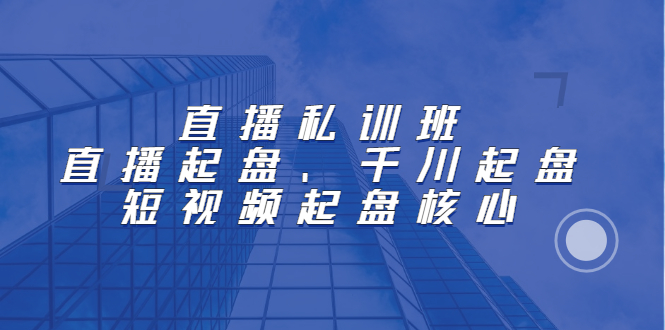 [直播带货]（2205期）直播私训班：直播起盘、千川起盘、短视频起盘核心