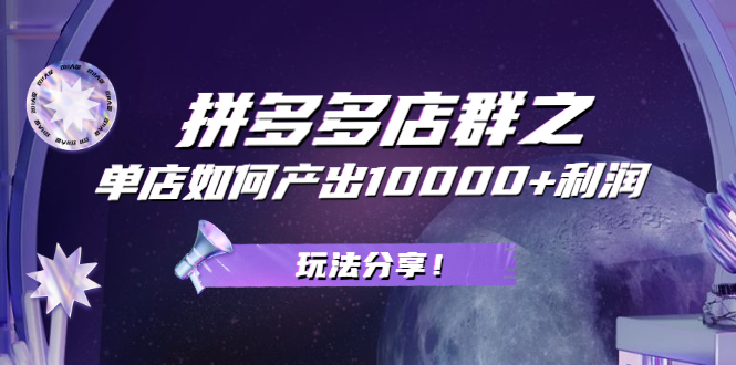 [国内电商]（2056期）拼多多店群之：教你单店如何产出10000+利润，玩法分享！-第1张图片-智慧创业网