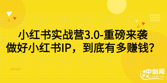 [小红书]（2861期）小红书实战营3.0-重磅来袭：做好小红书IP，到底有多赚钱？-第1张图片-智慧创业网