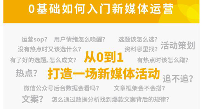 [新媒体]（4291期）新媒体运营系列课，课程零基础入门，解锁高薪职业必备的四项技能