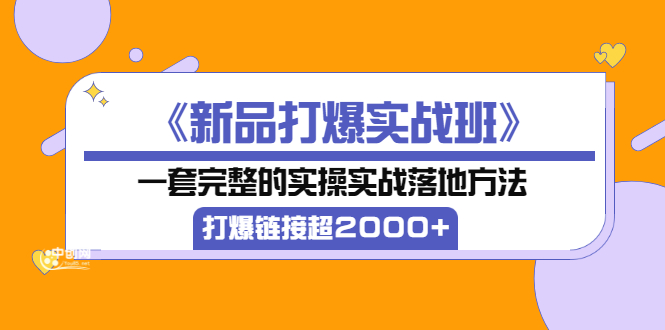 [国内电商]（3704期）《新品打爆实战班》一套完整的实操实战落地方法，打爆链接超2000+（38节课)-第1张图片-智慧创业网