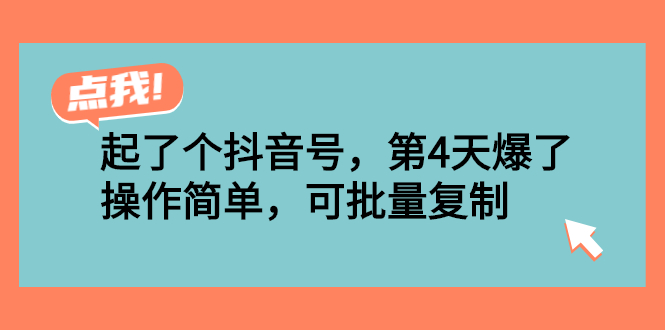 [短视频运营]（2538期）起了个抖音号，第4天爆了！操作简单，可批量复制