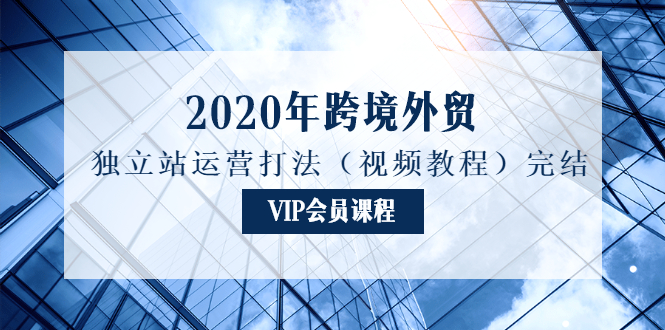 [跨境电商]（1175期）2020年跨境外贸独立站运营打法（视频教程）完结-第2张图片-智慧创业网